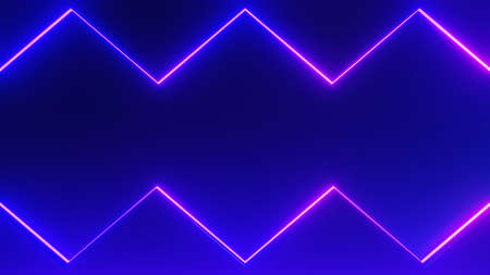 3d render of flash neon and light glowing on dark scene. Speed light moving lines.の写真素材