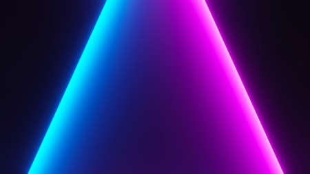 3d render of flash neon and light glowing on dark scene. Speed light moving lines.の写真素材