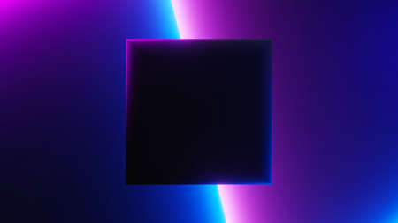 3d render of flash neon and light glowing on dark scene. Speed light moving lines.の写真素材