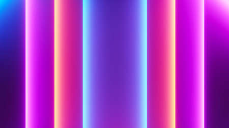 3d render of flash neon and light glowing on dark scene. Speed light moving lines.の写真素材