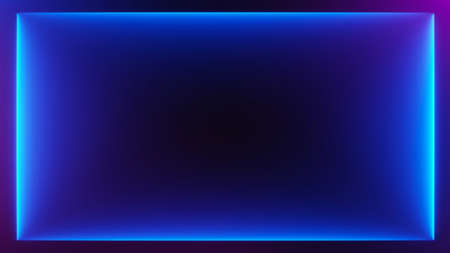 3d render of flash neon and light glowing on dark scene. Speed light moving lines.の写真素材