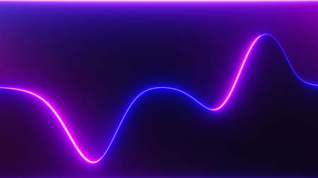 3d render of flash neon and light glowing on dark scene. Speed light moving lines.の写真素材