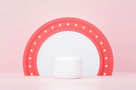 3d render of blank cosmetics skincare product or packaging for mock up. Beauty soap and spa concept. Lotion oil moisture for skin health. Premium and luxury design for branding.の写真素材