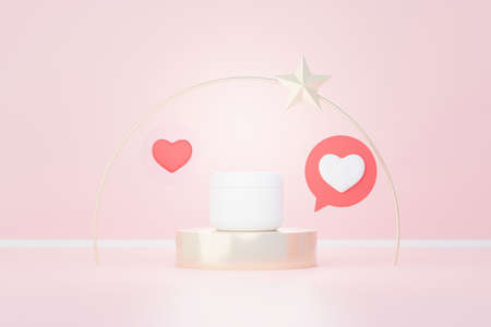 3d render of blank cosmetics skincare product or packaging for mock up. Beauty soap and spa concept. Lotion oil moisture for skin health. Premium and luxury design for branding.の写真素材
