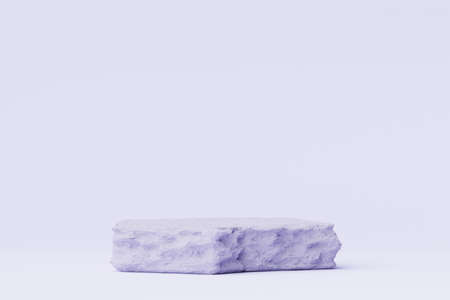 3d render Pastel Purple minimal background with podium stand. Purple stage platform for cosmetic product presentation and advertising. Studio scene with showcase pedestal in clean design.の写真素材