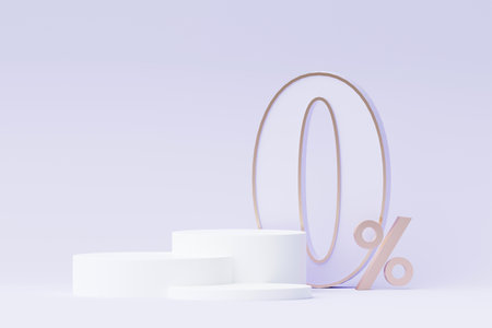 3d render Pastel Purple minimal background with podium stand. Purple stage platform for cosmetic product presentation and advertising. Studio scene with showcase pedestal in clean design.の写真素材