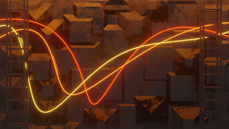 Abstract colorful neon glowing light background. Speed light illuminated. Florescent on the dark...
