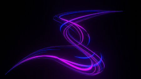 3d render of flash neon and light glowing on dark scene. Speed light moving lines.の写真素材