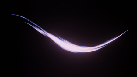 3d render motion line of speed and power or light trails. High-speed light with curve movement beam. 5G Technology fast and futuristic background. Abstract motion blur.の写真素材
