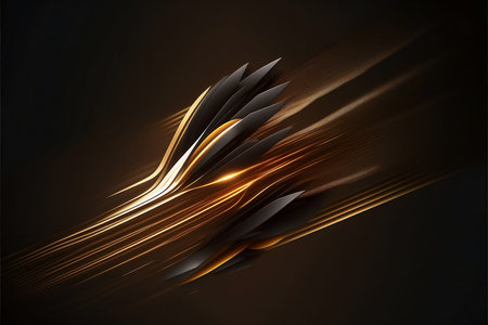 Motion of line speed and power or light trails. High-speed light with curve movement beam. 5G Technology fast and futuristic background. Abstract motion blur. Generative AI.の素材