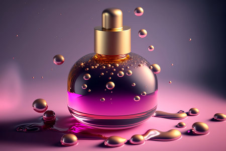 Blank cosmetics skincare product or packaging for mock up. Beauty soap and spa concept. Lotion oil moisture for skin health. Premium and luxury design. Generative AI.の素材