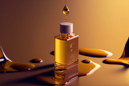 Blank cosmetics skincare product or packaging for mock up. Beauty soap and spa concept. Lotion oil moisture for skin health. Premium and luxury design. Generative AI.の素材