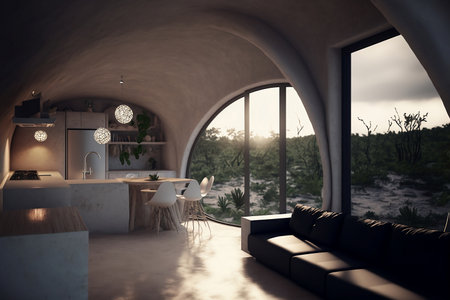 Minimal Living room with Home decoration. Cozy stylish with sofa and blank frame. Modern design background with Generative AI.の素材