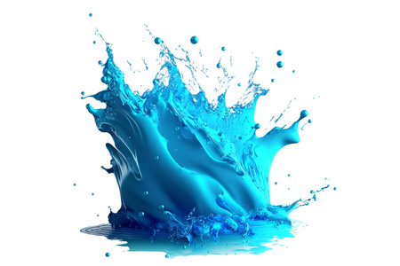 Cosmetics Hydro Essence water for moisturizer. Liquid splash bubble or molecule chemical structure on water background. Cosmetics Hydro power treatment. Purifying natural product with Generative AI.の素材