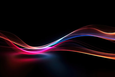 Abstract Speed light trails effect path, fast moving neon futuristic technology background, future virtual reality, motion effect, curve of neon bright, highway speed light, with Generative Ai.の素材