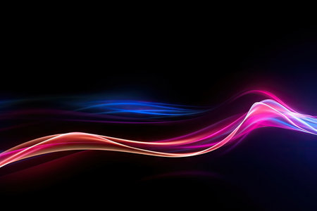 Abstract Speed light trails effect path, fast moving neon futuristic technology background, future virtual reality, motion effect, curve of neon bright, highway speed light, with Generative Ai.の素材