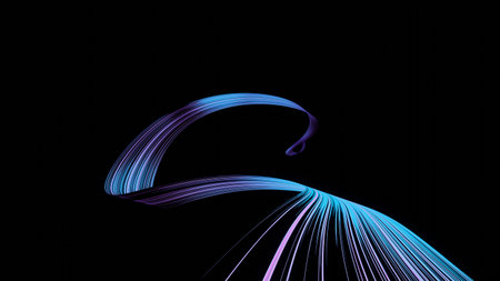 3d render technology abstract colorful high-speed light trails background, motion effect, neon fastest glowing light, empty space scene, spotlight, cyber futuristic sci-fi background,の写真素材