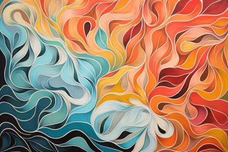 Abstract colorful paint, brushstroke or splash on canvas background, oil painting with contemporary concept, multi color backdrop.の素材