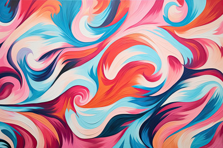 Abstract colorful paint, brushstroke or splash on canvas background, oil painting with contemporary concept, multi color backdrop.の素材