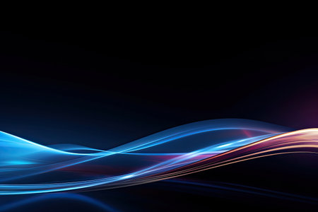 Abstract Speed light trails effect path, fast moving neon futuristic technology background, future virtual reality, motion effect, curve of neon bright, highway speed light.の素材