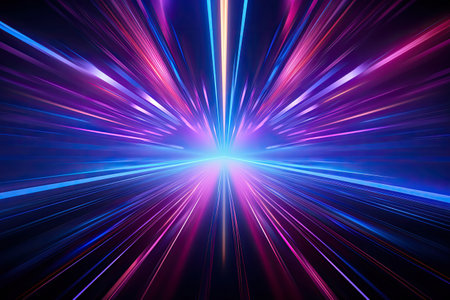 Abstract Speed light trails effect path, fast moving neon futuristic technology background, future virtual reality, motion effect, curve of neon bright, highway speed light.の素材