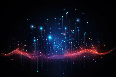 Smart futuristic technology with dots and lines, Modern abstract dynamic motion, Big data connection technology concept.の素材