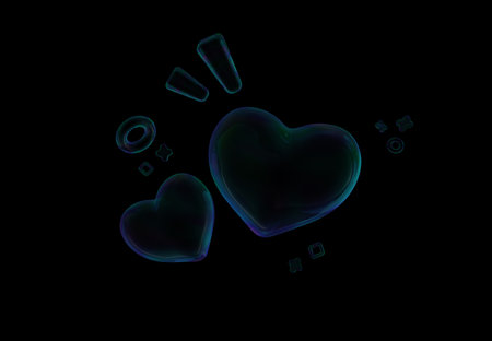 3D render, Minimal love icon element for festive decoration isolated on white background,...