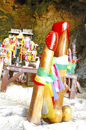 Huge male private part at the shrine - Ao nang bay, Krabi Province, Thailandの写真素材