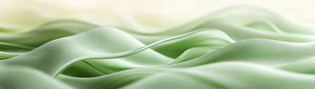 This image features soft green waves of fabric, evoking a calm and serene atmosphere. The gentle curves and smooth texture provide an elegant backdrop for various creative projects.の素材