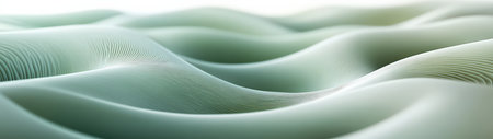 This serene abstract texture features soft flowing green waves, creating a peaceful and tranquil atmosphere perfect for backgrounds in design projects.の素材