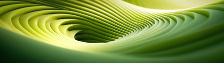 Experience the tranquil beauty of flowing green shapes, showcasing smooth lines and organic textures, creating a mesmerizing abstract landscape.の素材