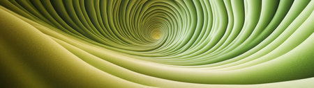 Explore the mesmerizing beauty of an abstract green tunnel, featuring smooth curves and vibrant patterns. This artwork evokes a sense of depth and tranquility.の素材