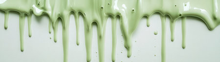 This image features a unique abstract texture of dripping green paint on a clean white background. Perfect for creative projects and design concepts.の素材