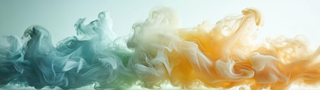 Swirling colorful smoke in soft pastel tones creates a serene and artistic background. Perfect for creative projects and visual design needs.の素材