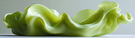 This elegant green sculpture features flowing curves and a smooth texture, perfect for modern interior decor. Its unique design adds a touch of sophistication.の素材
