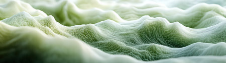 Beautiful abstract representation of natural patterns in soft green tones. This artwork evokes a sense of calm and peace, perfect for backgrounds and designs.の素材