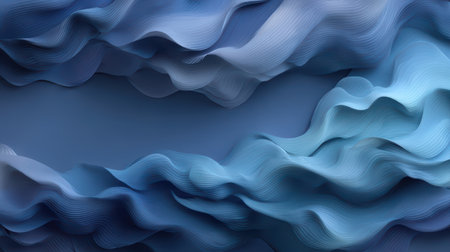 This image features abstract wavy patterns in soothing shades of blue, creating a serene and tranquil atmosphere perfect for backgrounds or artistic projects.の素材