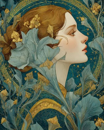 A stunning illustration of a womanの素材