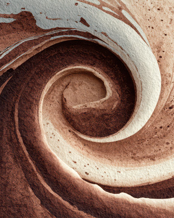 This abstract image features a beautiful swirl of brown and cream tones, showcasing a watercolor technique. Ideal for various creative projects, it brings warmth and elegance.の素材