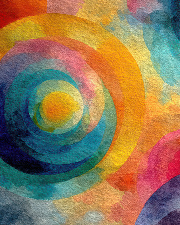 A captivating abstract pattern featuring vibrant swirling colors in watercolor style. This artistic design showcases dynamic interplay of hues and textures.の素材