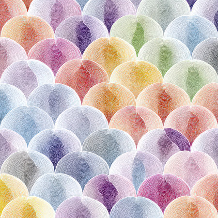 Vibrant and colorful wave pattern design featuring soft hues and unique shapes. Ideal for backgrounds, textiles, and creative projects that need a modern touch.の素材