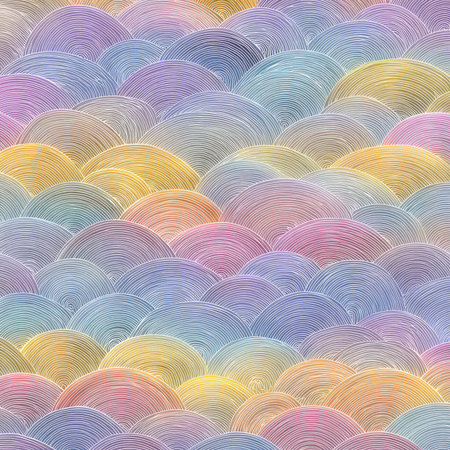 Vibrant abstract background featuring flowing waves in soft pastel tones. This artistic design showcases a harmonious blend of colors and lines, perfect for modern decor.の素材