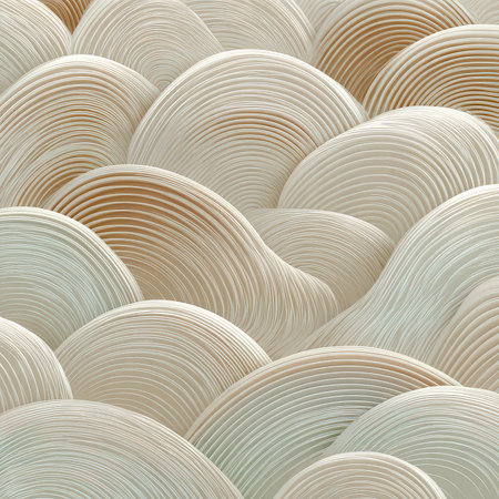 This abstract image features smooth wavy patterns in soft neutral tones. The harmonious design creates an elegant atmosphere, making it ideal for modern decor and artistic projects.の素材