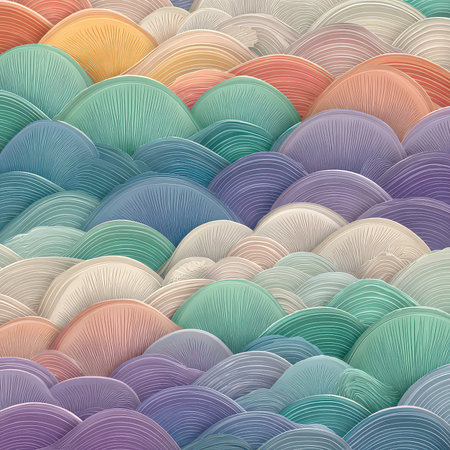 Discover an abstract representation of flowing waves in soft pastel colors. This textured artwork captures a sense of serenity and creative elegance, ideal for a contemporary aesthetic.の素材