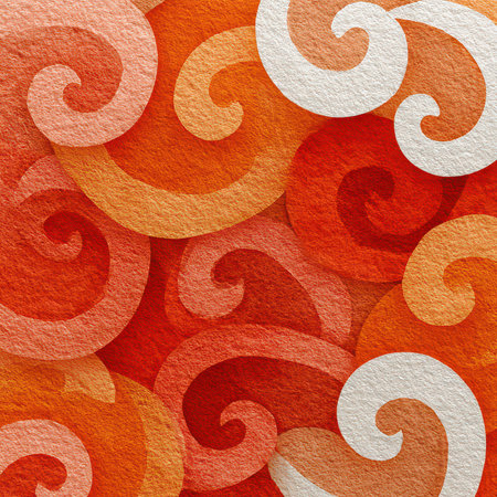 A vibrant abstract pattern featuring colorful swirls and warm tones, perfect for artistic design projects or modern decor. This eye-catching image offers a dynamic and playful aesthetic.の素材
