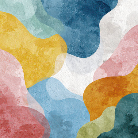 Explore this abstract artwork featuring colorful swirl patterns in soft pastel hues. Perfect for modern decor, design projects, or creative inspiration.の素材