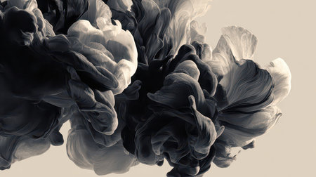 Experience the captivating beauty of swirling black and white smoke, creating an ethereal and artistic abstract design perfect for various creative projects.の素材