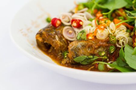 canned fish saladの写真素材