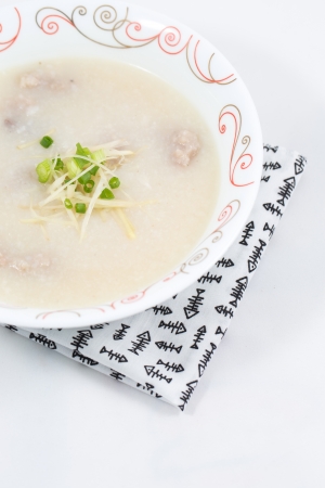 rice porridge on white cupの写真素材