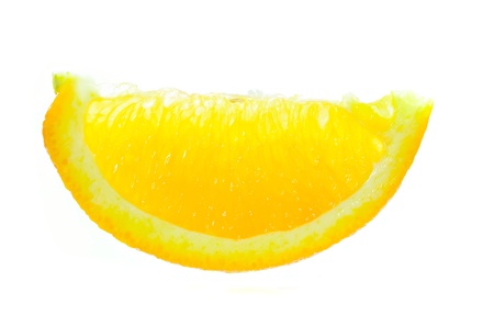 sliced orange on white background